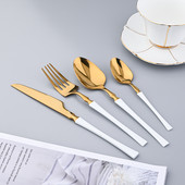 Nerūdijančio plieno stalo įrankių rinkinys Stalo reikmenys Pagrindinis puslapis Baltas auksas Vakarienė Sidabriniai indai Peilis Šakutė Šaukštas Viešbučio stalo įrankių rinkinys 4 vnt.