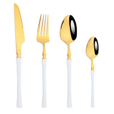 Nerūdijančio plieno stalo įrankių rinkinys Stalo reikmenys Pagrindinis puslapis Baltas auksas Vakarienė Sidabriniai indai Peilis Šakutė Šaukštas Viešbučio stalo įrankių rinkinys 4 vnt.