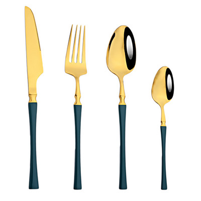 Nerūdijančio plieno stalo įrankių rinkinys Stalo reikmenys Pagrindinis puslapis Baltas auksas Vakarienė Sidabriniai indai Peilis Šakutė Šaukštas Viešbučio stalo įrankių rinkinys 4 vnt.
