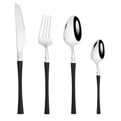 Nerūdijančio plieno stalo įrankių rinkinys Stalo reikmenys Pagrindinis puslapis Baltas auksas Vakarienė Sidabriniai indai Peilis Šakutė Šaukštas Viešbučio stalo įrankių rinkinys 4 vnt.