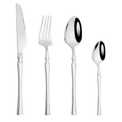 Nerūdijančio plieno stalo įrankių rinkinys Stalo reikmenys Pagrindinis puslapis Baltas auksas Vakarienė Sidabriniai indai Peilis Šakutė Šaukštas Viešbučio stalo įrankių rinkinys 4 vnt.