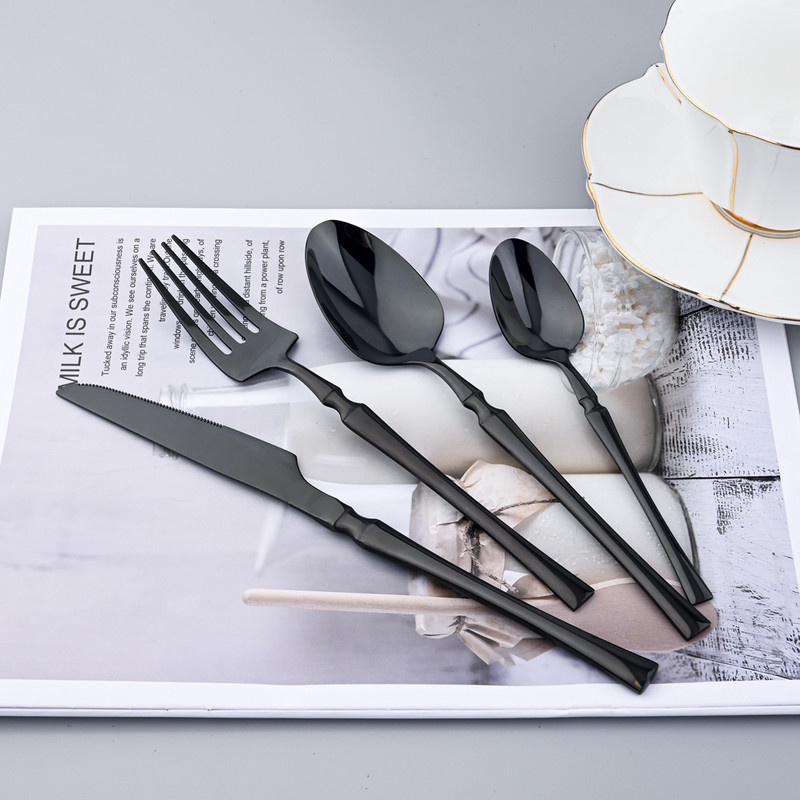 Nerūdijančio plieno stalo įrankių rinkinys Stalo reikmenys Pagrindinis puslapis Baltas auksas Vakarienė Sidabriniai indai Peilis Šakutė Šaukštas Viešbučio stalo įrankių rinkinys 4 vnt.