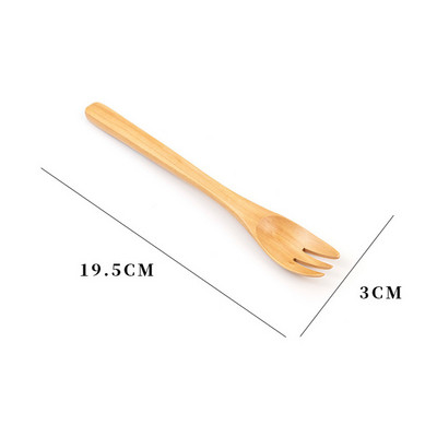 Drvena žlica Vilica Pribor od bambusa Posuđe za juhu Čajna žličica Posuđe za deserte Salata Kućanska drvena vilica Kuhinjski alati za kuhanje Pokloni