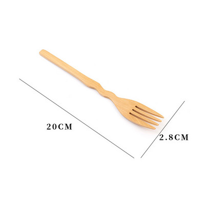 Drvena žlica Vilica Pribor od bambusa Posuđe za juhu Čajna žličica Posuđe za deserte Salata Kućanska drvena vilica Kuhinjski alati za kuhanje Pokloni