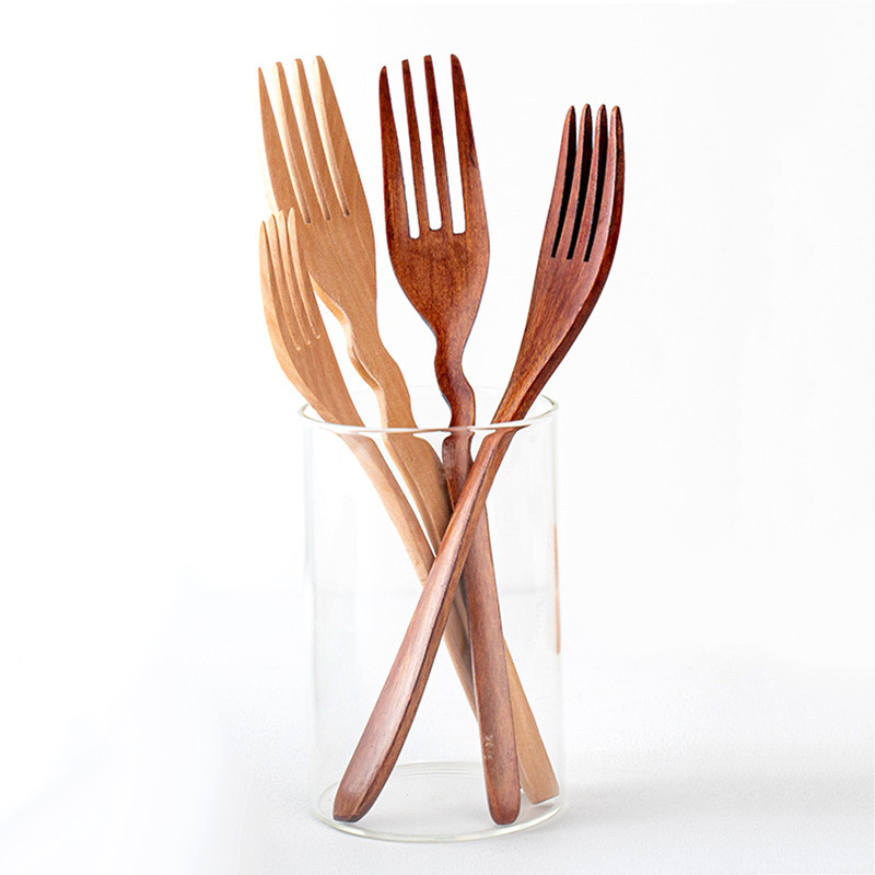 Drvena žlica Vilica Pribor od bambusa Posuđe za juhu Čajna žličica Posuđe za deserte Salata Kućanska drvena vilica Kuhinjski alati za kuhanje Pokloni