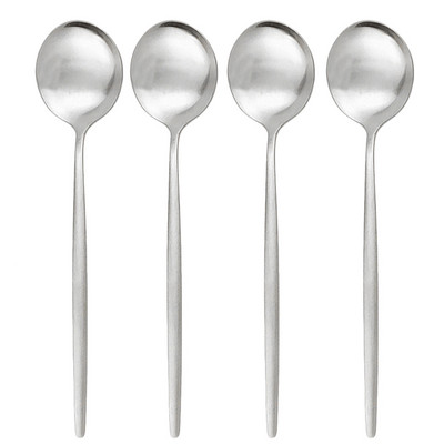 4vnt Auksinis matinis vakarienės šaukštas Stalo įrankiai 304 Nerūdijančio plieno valgomojo šaukštas Sidabriniai 7 spalvų stalo reikmenys virtuvės stalo reikmenys