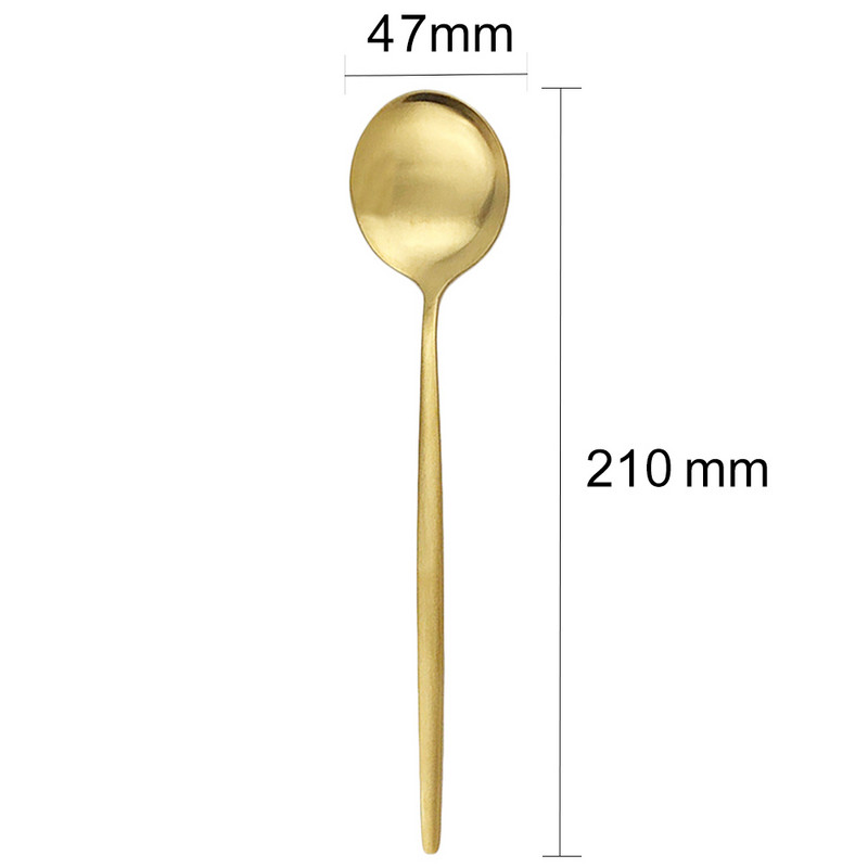 4vnt Auksinis matinis vakarienės šaukštas Stalo įrankiai 304 Nerūdijančio plieno valgomojo šaukštas Sidabriniai 7 spalvų stalo reikmenys virtuvės stalo reikmenys