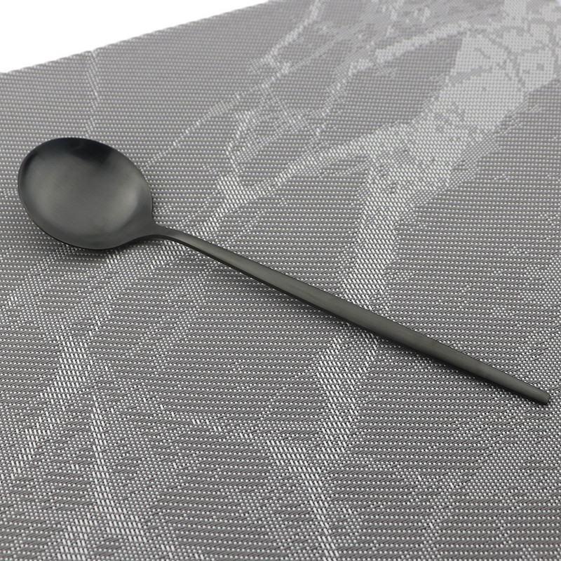 4vnt Auksinis matinis vakarienės šaukštas Stalo įrankiai 304 Nerūdijančio plieno valgomojo šaukštas Sidabriniai 7 spalvų stalo reikmenys virtuvės stalo reikmenys