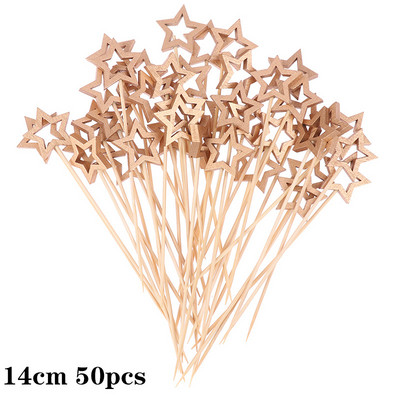 50/100 tk Tähted ühekordselt kasutatavad bambusest vardad Toidukokteilivalik Rootsi lauas Puuviljad Tassikoogid Kahvlipulgad peolaua kaunistustarbed