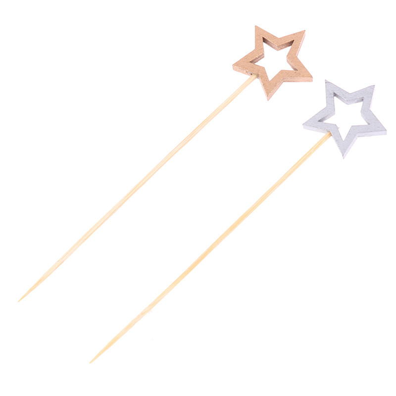 50/100 tk Tähted ühekordselt kasutatavad bambusest vardad Toidukokteilivalik Rootsi lauas Puuviljad Tassikoogid Kahvlipulgad peolaua kaunistustarbed