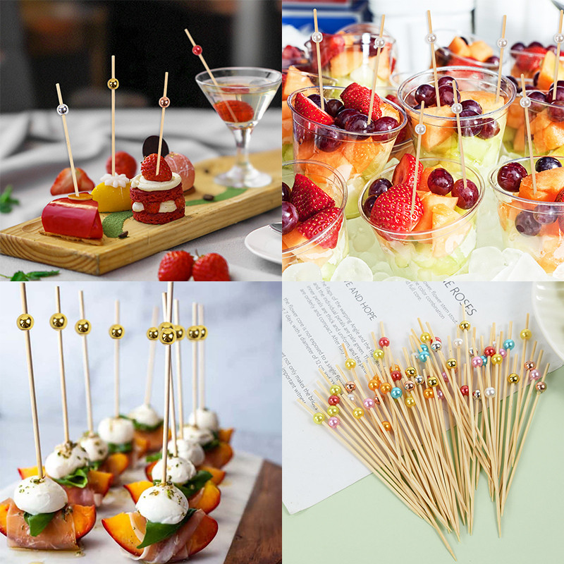 100 de bucăți Mărgele Mâncare Alegeri de Crăciun Desert Bufet Salată de fructe Furculiță Tort Brioșă Petrecere Bastoane de legume Cocktail Scobitori