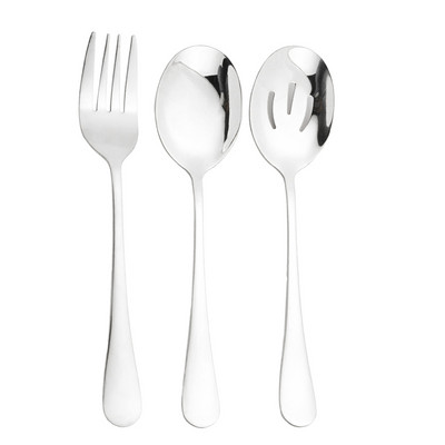 Zoseil 3Pcs Posuđe od nehrđajućeg čelika Ogledalo Set pribora za jelo Kuhinjsko posuđe Ljubičasta Servis Vilica Žlica Lopata Set Kućni pribor za jelo