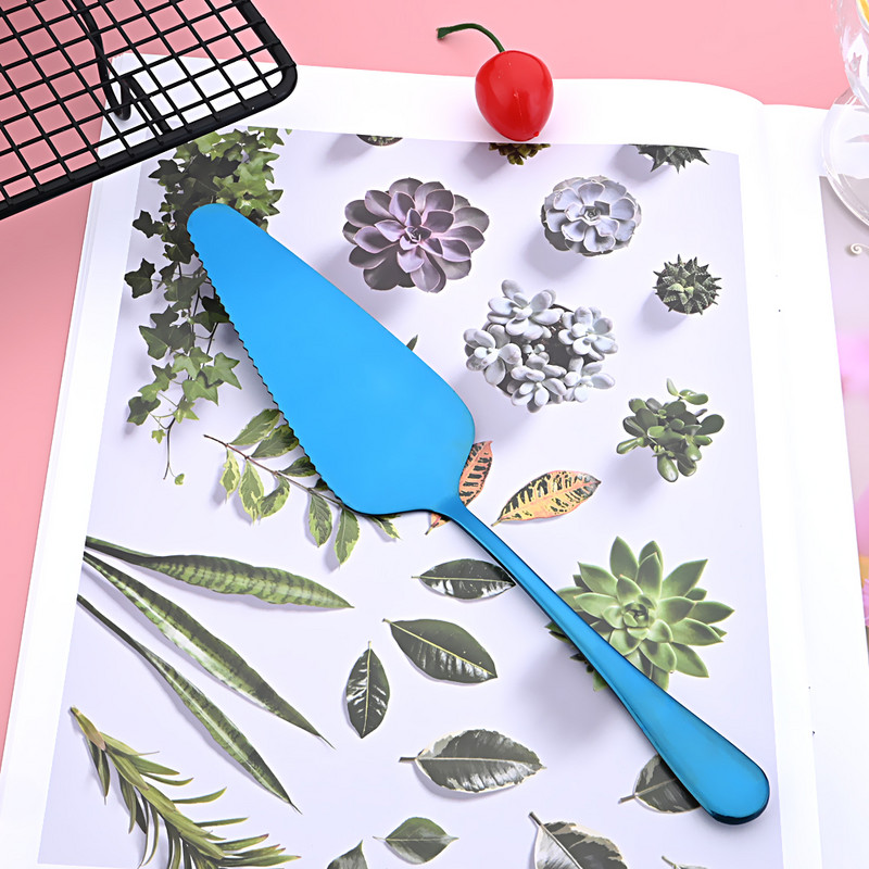 Zoseil 3Pcs Posuđe od nehrđajućeg čelika Ogledalo Set pribora za jelo Kuhinjsko posuđe Ljubičasta Servis Vilica Žlica Lopata Set Kućni pribor za jelo