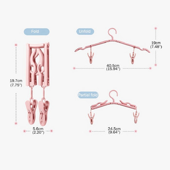 Сгъваеми закачалки Връзка за дрехи Закачалка за пътуване Сгъваема перална стойка Сушилня за пране Органайзер с щипки за пътуване Аксесоари за дома