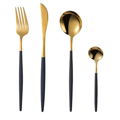 4kom/komplet pribora za jelo od ružičastog zlata, pribor za jelo od nehrđajućeg čelika, noževi, vilice, žlice za kavu, set pribora za jelo, kuhinjski set posuđa za večeru