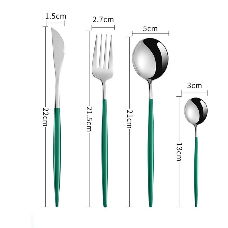 4kom/komplet pribora za jelo od ružičastog zlata, pribor za jelo od nehrđajućeg čelika, noževi, vilice, žlice za kavu, set pribora za jelo, kuhinjski set posuđa za večeru