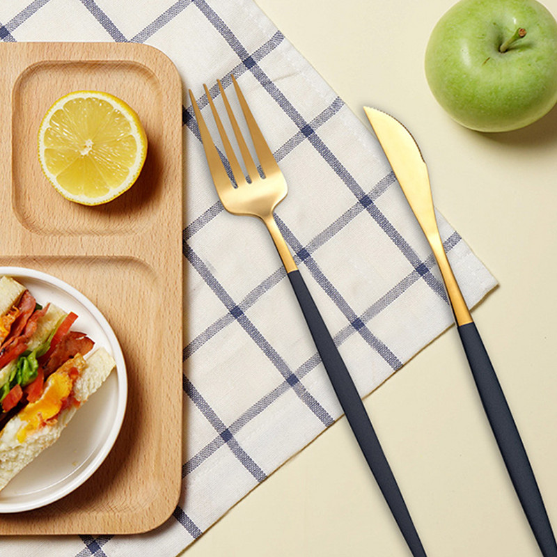 4kom/komplet pribora za jelo od ružičastog zlata, pribor za jelo od nehrđajućeg čelika, noževi, vilice, žlice za kavu, set pribora za jelo, kuhinjski set posuđa za večeru