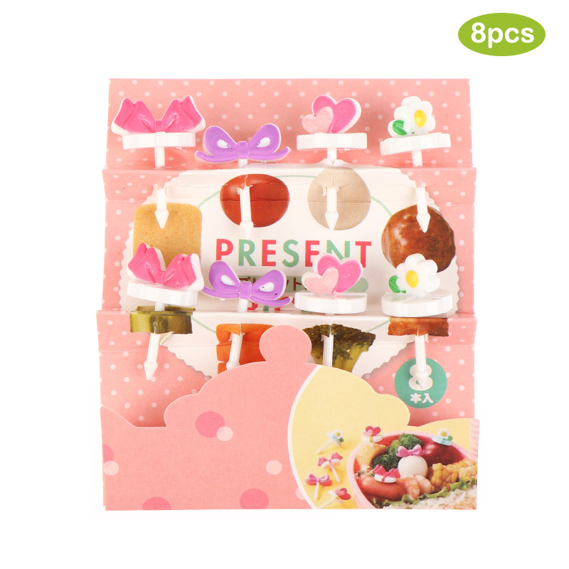 8 tk/komplekt Puuviljakahvel Minimultika lastele suupistekook Magustoit Hambaork Bento Lõunad Peokaunistus