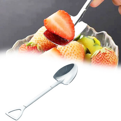 1/4 komada žličice za kavu Set pribora za jelo od nehrđajućeg čelika Retro željezna lopata Žlica za sladoled četvrtaste glave Žličica za čaj Modno posuđe