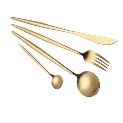 Roostevabast terasest söögiriistad Kvaliteetsed korduvkasutatavad hõbedased lusikakahvlite nugade komplekt Kullatud sööginõud, metallist mustad lauanõud koduseks kasutamiseks