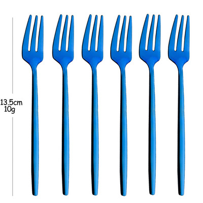 Set vilica od 6 komada za užinu od voćnih kolača Set vilica za čaj i voće od nehrđajućeg čelika Rainbow vilica za desert Zlatna mala vilica za salatu Posuđe