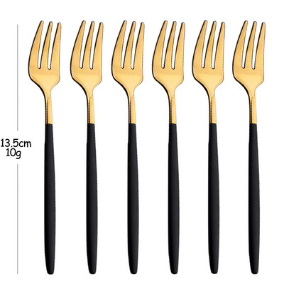 Set vilica od 6 komada za užinu od voćnih kolača Set vilica za čaj i voće od nehrđajućeg čelika Rainbow vilica za desert Zlatna mala vilica za salatu Posuđe