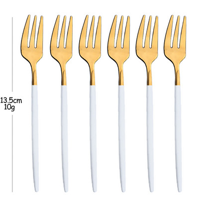 Set vilica od 6 komada za užinu od voćnih kolača Set vilica za čaj i voće od nehrđajućeg čelika Rainbow vilica za desert Zlatna mala vilica za salatu Posuđe