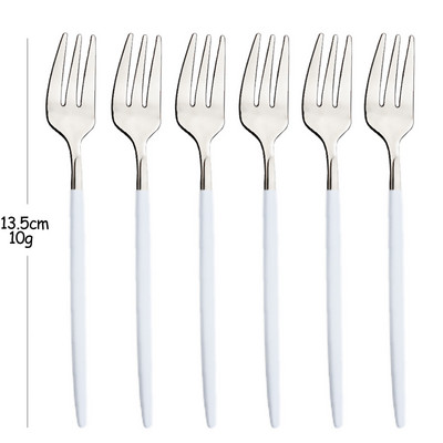 Set vilica od 6 komada za užinu od voćnih kolača Set vilica za čaj i voće od nehrđajućeg čelika Rainbow vilica za desert Zlatna mala vilica za salatu Posuđe