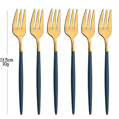 Set vilica od 6 komada za užinu od voćnih kolača Set vilica za čaj i voće od nehrđajućeg čelika Rainbow vilica za desert Zlatna mala vilica za salatu Posuđe