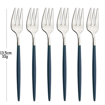 Set vilica od 6 komada za užinu od voćnih kolača Set vilica za čaj i voće od nehrđajućeg čelika Rainbow vilica za desert Zlatna mala vilica za salatu Posuđe