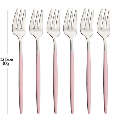 Set vilica od 6 komada za užinu od voćnih kolača Set vilica za čaj i voće od nehrđajućeg čelika Rainbow vilica za desert Zlatna mala vilica za salatu Posuđe