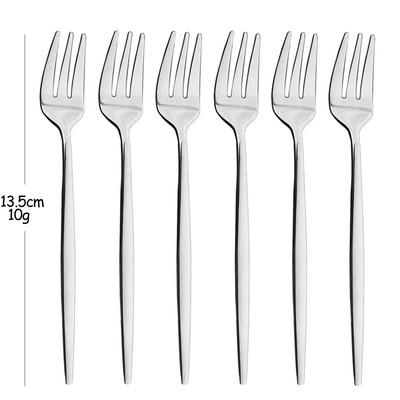 Set vilica od 6 komada za užinu od voćnih kolača Set vilica za čaj i voće od nehrđajućeg čelika Rainbow vilica za desert Zlatna mala vilica za salatu Posuđe