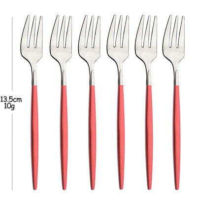 Set vilica od 6 komada za užinu od voćnih kolača Set vilica za čaj i voće od nehrđajućeg čelika Rainbow vilica za desert Zlatna mala vilica za salatu Posuđe