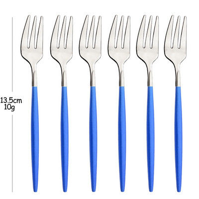 Set vilica od 6 komada za užinu od voćnih kolača Set vilica za čaj i voće od nehrđajućeg čelika Rainbow vilica za desert Zlatna mala vilica za salatu Posuđe