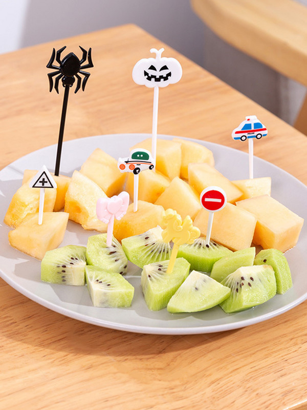 6kom/komplet Automobil Dvorac Povrće Slatka mini mala djeca Voće Vilice Čačkalice Dječji izbor hrane Crtić