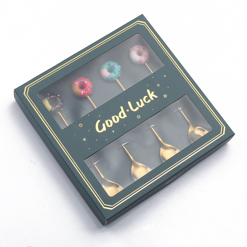 4 tk/komplekt roostevabast terasest sõõrikud kommid lusikas Kahvlid piim tee kohv segamine lusikad magustoit kook Tööriistad söögiriistad kööginõud