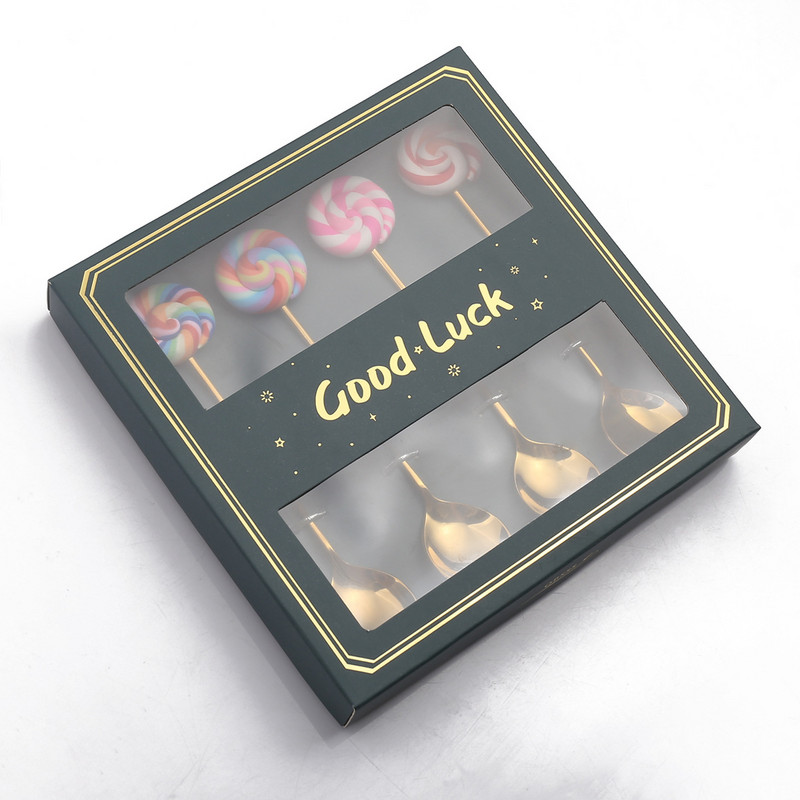 4 tk/komplekt roostevabast terasest sõõrikud kommid lusikas Kahvlid piim tee kohv segamine lusikad magustoit kook Tööriistad söögiriistad kööginõud