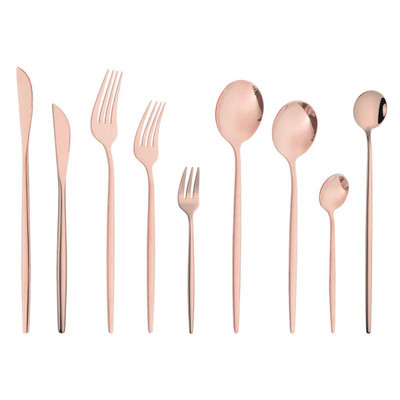 Σετ μαχαιροπήρουνα από ανοξείδωτο ατσάλι Πολύχρωμο σετ σερβίτσιων σερβίτσιο Πολύχρωμο Σετ σερβίτσιο Ασημένιο Rainbow Rose Gold Αξεσουάρ κουζίνας