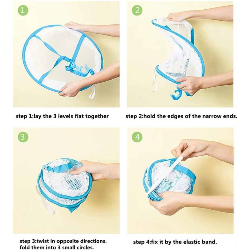 3-tasandiline kaasaskantav võrkriidekuivati, kokkupandav kampsunikuivatusrest, kokkupandav rippuv pesurest