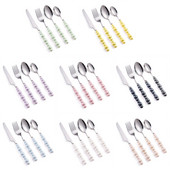 Set od 4 pribora za jelo od nehrđajućeg čelika Set pribora za jelo s keramičkim ručkama Posuđe