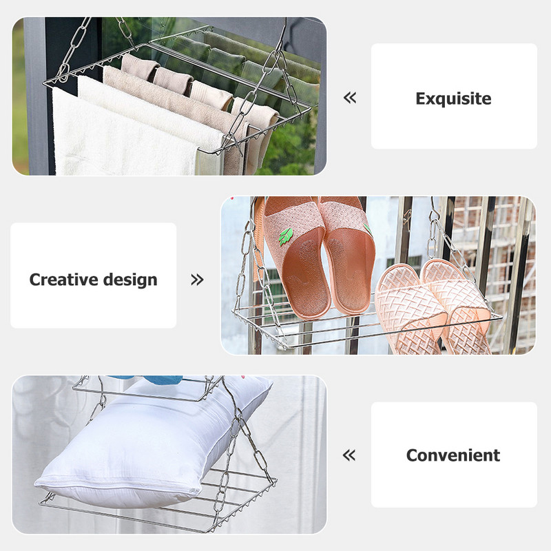 Uvlačne linije za pranje Zidne vješalice za vješalice za odjeću Balkonske police za vješanje cipela od nehrđajućeg čelika Polica za sušenje cipela