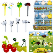 6-26 tk linnulehe mesilase lillede puuviljakahvel laste hambaork toidutoode plastikust lõunakarbi tarvikud Mini salati koogi kaunistus