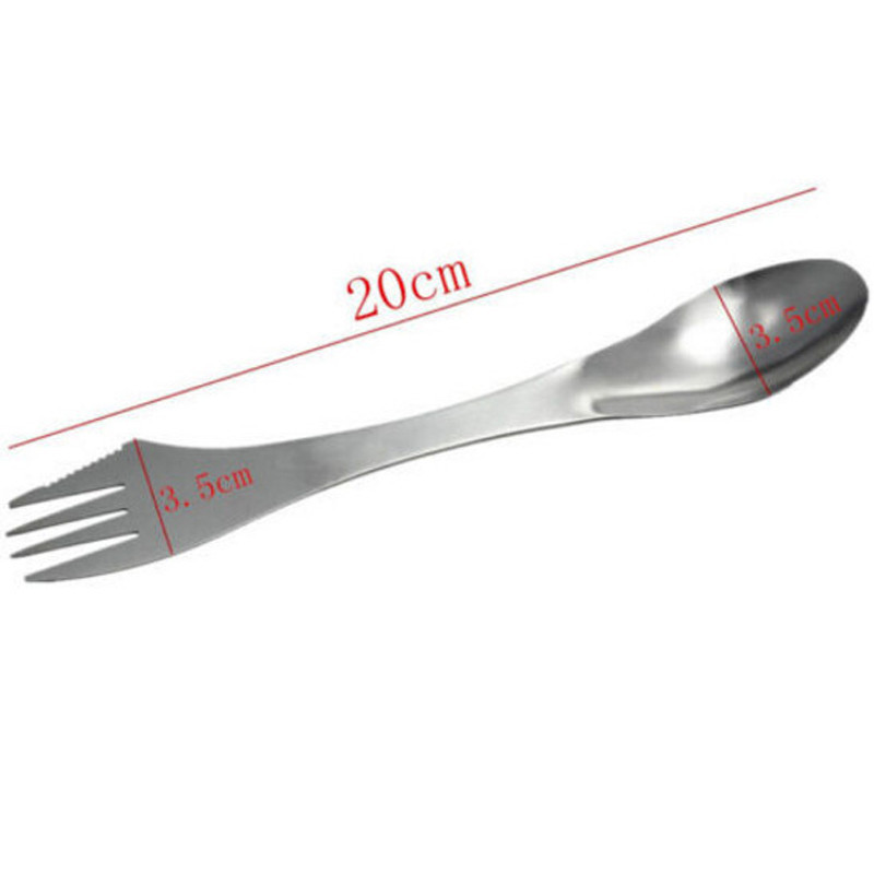 3 σε 1 σκεύη Titanium Spork Combo Traveling Gadget Μαχαιροπήρουνα Κουτάλια Πιρούνι Κότερ Ταξίδι Κάμπινγκ Πεζοπορία πικνίκ