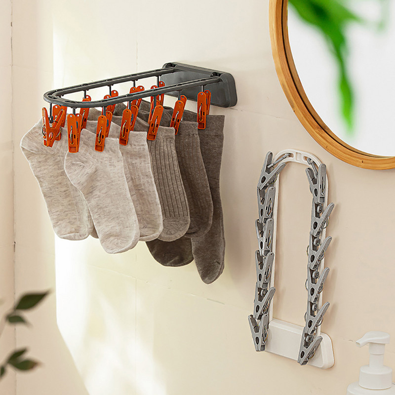 Multifunktsionaalne kuivatusrest Kokkupandav seinale kinnitatav sokk pesumasin Õhutaja riidepuu aluspesu sokid hoidik riidepuud majapidamine
