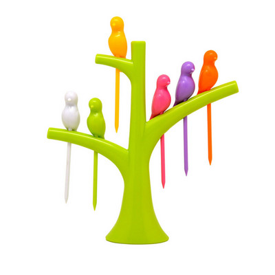 Linnupuu-suupistete magustoidukahvlid puukujulise hoidjaga Peo pulma-jõulutarbed Koduköök Baari sisekujunduses sööginõude komplektid