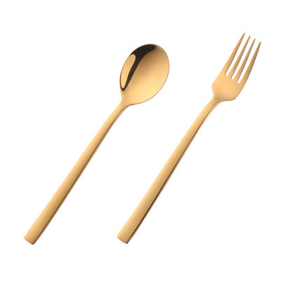 2 tk värvikas õpilaste sööginõude komplekt, kuldne lusikas kahvel, toiduklass 304, roostevabast terasest laste lauanõude komplekt