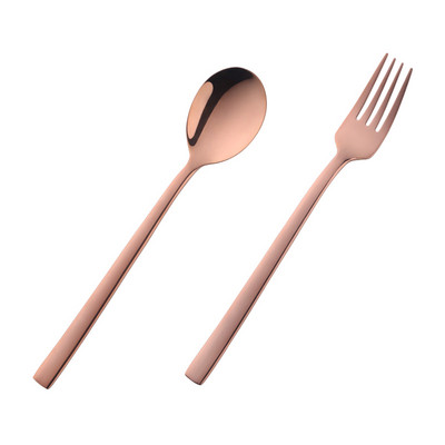 2 tk värvikas õpilaste sööginõude komplekt, kuldne lusikas kahvel, toiduklass 304, roostevabast terasest laste lauanõude komplekt