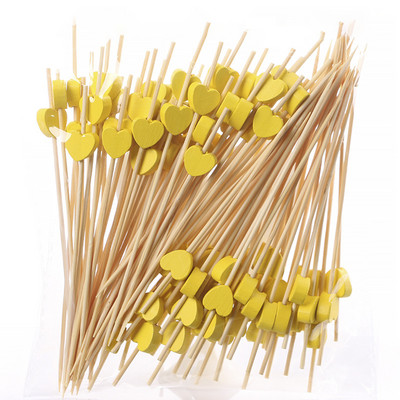 100 KOM Bambus čačkalice za odlaganje Voćna salata Buffet bife Šareno srce ljubavi Aperitiv Štapići za koktele Dodaci za ukrašavanje
