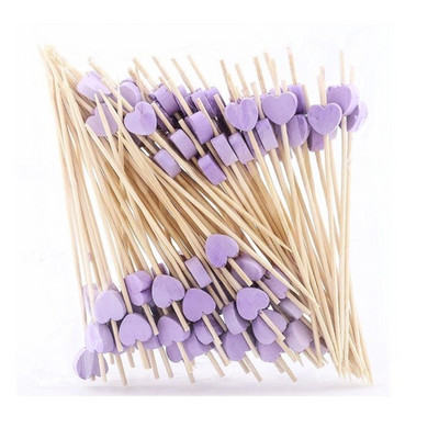 100 KOM Bambus čačkalice za odlaganje Voćna salata Buffet bife Šareno srce ljubavi Aperitiv Štapići za koktele Dodaci za ukrašavanje