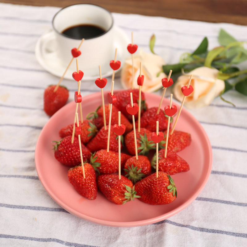 100 KOM Bambus čačkalice za odlaganje Voćna salata Buffet bife Šareno srce ljubavi Aperitiv Štapići za koktele Dodaci za ukrašavanje